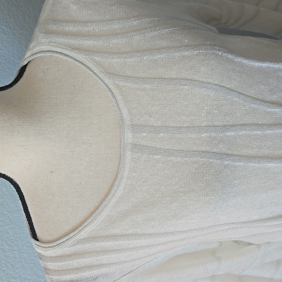 JENNIFER TATTANELLI Casini White Metallic 3/4 Sleeve Linen Sweater SZ L (46 IT) - Picture 2 of 15